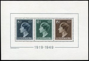 Luxembourg #B151 Cat$100, 1949 Grand Duchess Charlotte souvenir sheet, never ...