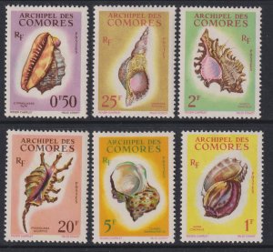 Sc# 48 / 53 Comoro Islands 1962 Sea Shells complete set MLMH  CV: $69.65