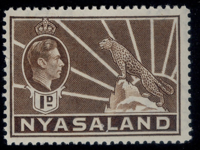 NYASALAND PROTECTORATE GVI SG131, 1d brown, LH MINT.