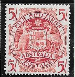 Australia #210 5sh dark red  (MNH) CV $4.50