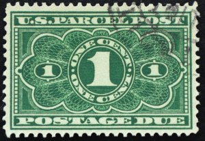 U.S. Used Stamp Scott #JQ1 1c Parcel Post, Superb. Cancel Clear of Design.