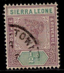 SIERRA LEONE QV SG41, ½d dull mauve and green, FINE USED.