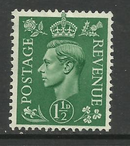 GB 1951 KGV1 1 1/2d Green MM SG 505 ( 132 )