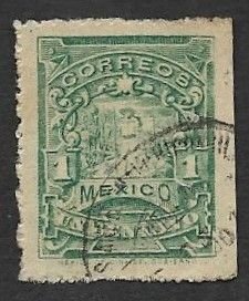 SE)1896-MEXICO FEDERAL FISCAL STAMP 25C WITH DISTRICT, USED