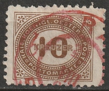 Austria 1894 Sc J7 postage due used red Prague CDS