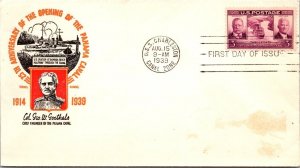 FDC 1939 SC #856 Torkel Gundel Cachet - USS Charleston CZ - Single - F60390