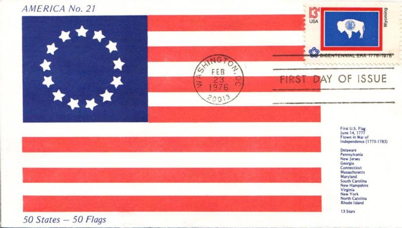 #1676 Wyoming State Flag America FDC