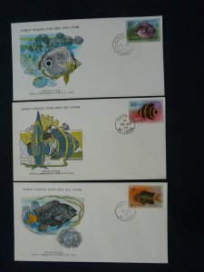 WWF fish set of 3 FDC St-Lucia 1978 (-50% for 10 sets or more)
