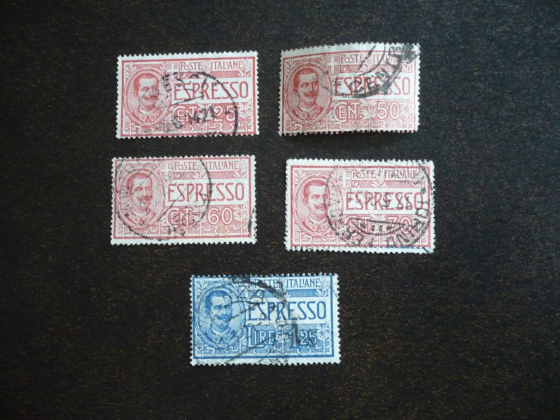 Stamps - Italy - Scott# E1-E5 - Used Set of 5 Stamps