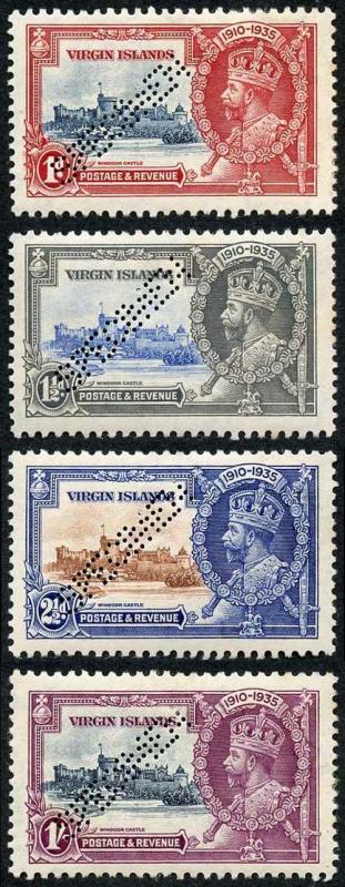 Virgin Islands SG103s/6s 1935 Silver Jubilee Perf Specimen Set M/M