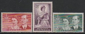 1953 Australia - Sc 267-9 - MH VF - 3 single - Royal Visit