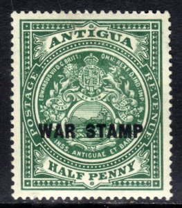 Antigua 1916 - 17 KGV 1/2d Green Ovpt War Stamp MM SG 52 ( J304 )