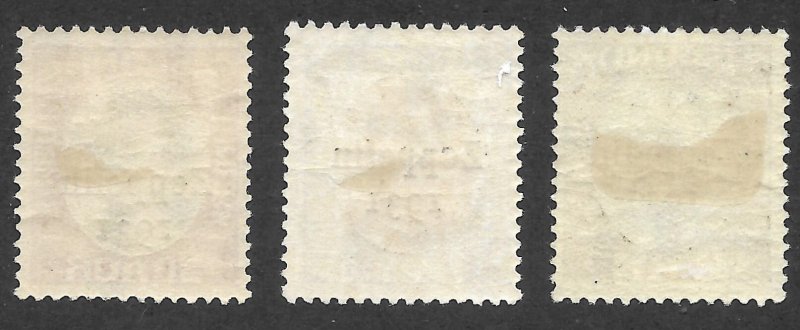 Doyle's_Stamps: 1931 MH Iceland Zeppelin Flight Airmails, Scott #C9* to #C11*