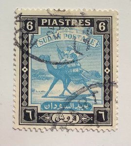 Sudan 1948 Scott 90 used - 6p,  Camel Post,  Postman with Dromedary