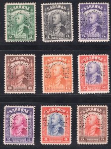 MOMEN: SARAWAK SG #107s/124s SPECIMEN 1934-41 UNUSED £475 LOT #67191*