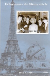 Niger 1998 EVENTS 1960/1969 THE BEATLES & SYLVIE VARTAN s/s Perforated Mint (NH)