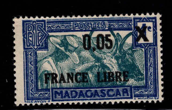 Madagascar Scott 229 MH* France Libre surcharged  overprint