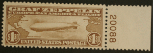 United States #C13, C14, C15 Zeppelins With Plate Numbers MNH