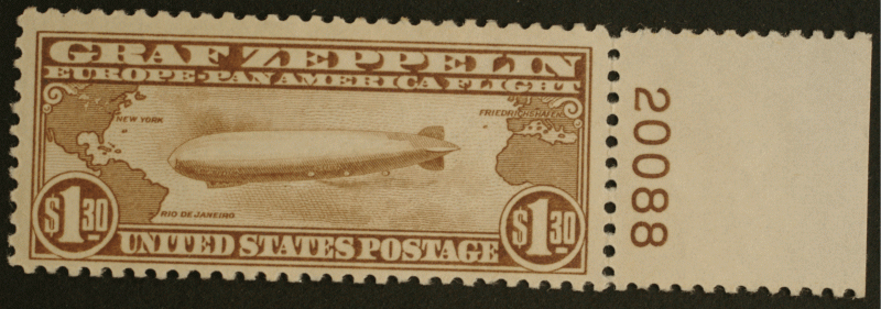 United States #C13, C14, C15 Zeppelins With Plate Numbers MNH