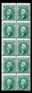 momen: US Stamps #68 Used Revenue Block of 10 Scarce