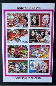 Central African 1990 Mi. 1440 - 1447 Klb ND Pope John Paul II Concorde Gaulle-