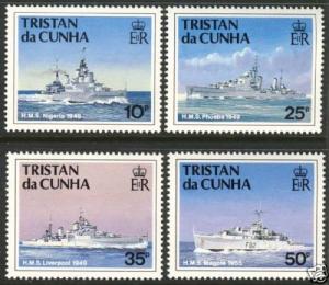 TRISTAN DA CUNHA BOAT, SHIP, VESSEL SCOTT 547-550 MNH