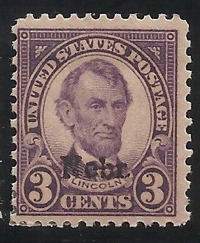 672  3c Nebr Overprint  MH Fine Centering