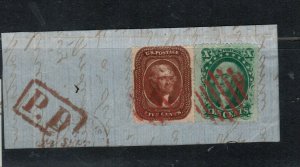 USA #30 #35 Very Fine Used On Lovely Piece **With Certificate**