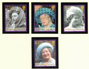 FALKLAND ISLANDS 2002 Queen Mother; Scott 812-16, SG 932-36; MNH