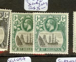 ST HELENA (B1201) KGV SHIP 1D   SG98X2 SHADES   MOG