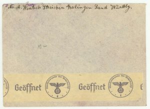 Germany to USA Wehrmacht Examined Opened Airmail Cover Rural Postmark 1940 WWII