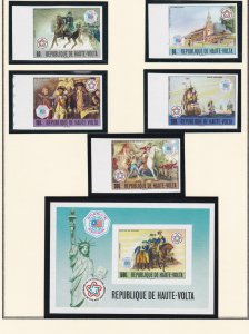 Burkina Faso # 403-404, C241-243, C244, American Bicentennial, IMPERF  Mint NH,