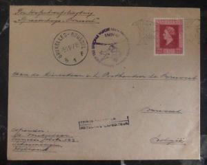 1947 The Hague Netherlands Helicopter Airmail Cover To Bruxelles Belgium