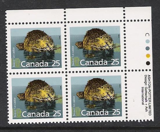 Canada #1161ii UR PL BL Beaver 25