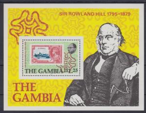 XG-AE030 GAMBIA IND - Stamp On Stamp, 1979 Rowland Hill MNH Sheet