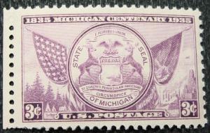 US #775 MNH Single, Michigan, SCV $.30