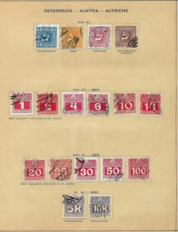 AUSTRIA 1850s/1910 Imperf Dues Officials Used Collection(120+Items) JJ787