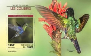 Niger - 2019 Hummingbirds on Stamps - Stamp Souvenir Sheet - NIG190221b