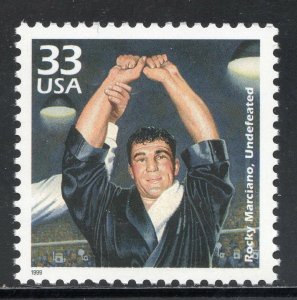 ROCKY MARCIANO UNDEFEATED ** VINTAGE US POSTAGE STAMP MINT