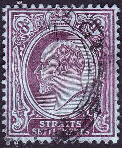 MALAYA STRAITS SETTLEMENTS 1906 KEDV11 8c Purple/Blue SG131a Used