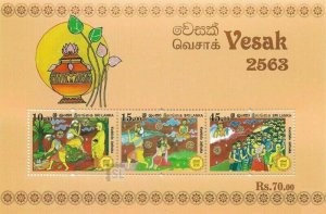 SRI LANKA/2019, (SOUVENIR SHEET) VESAK FESTIVAL (BUDDHA, BUDDHISM), MNH