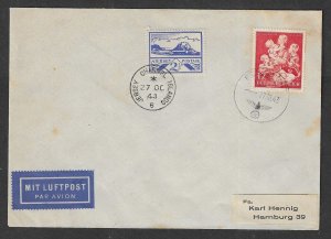 GREAT BRITAIN -  JERSEY 1944 Wartime Philatelic Cover (small tones) sent - 40969