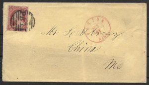 Doyle's_Stamps: 1857 Boston to Maine Postal Cover with Scott #26A (per Weiss)