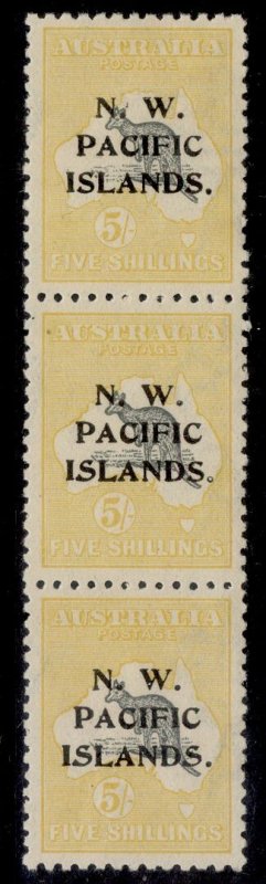 AUS - New Guinea GV SG92, 5s STRIP x3 with all settings, M MINT. Cat £240++