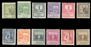 Andorra (Spanish) #13-24 Cat$800, 1929 2c-10p, complete set, never hinged