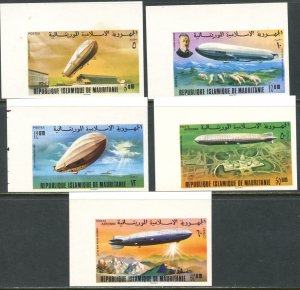 MAURITANIA Sc#345-348, C167-C169 IMPERFORATE 1976 Zepplins Cpl Set & S/S OG MNH