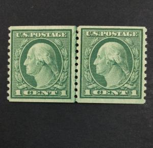 US #452 COIL LINE PAIR MINT OG NH $160 LOT #5654