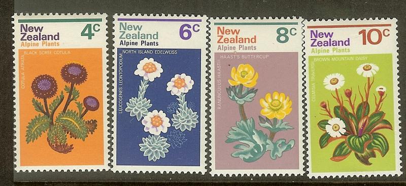 New Zealand, Scott #'s 500-503, Alpine Plants, MNH