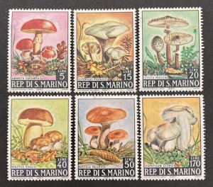 San Marino 1967 #665-70(6), Mushrooms, Unused/MH(hr).