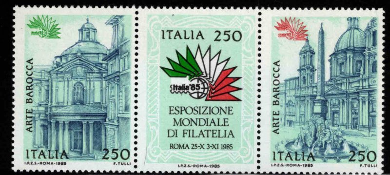 Italy Scott 1624-1626a  MNH**  1985 stamp strip